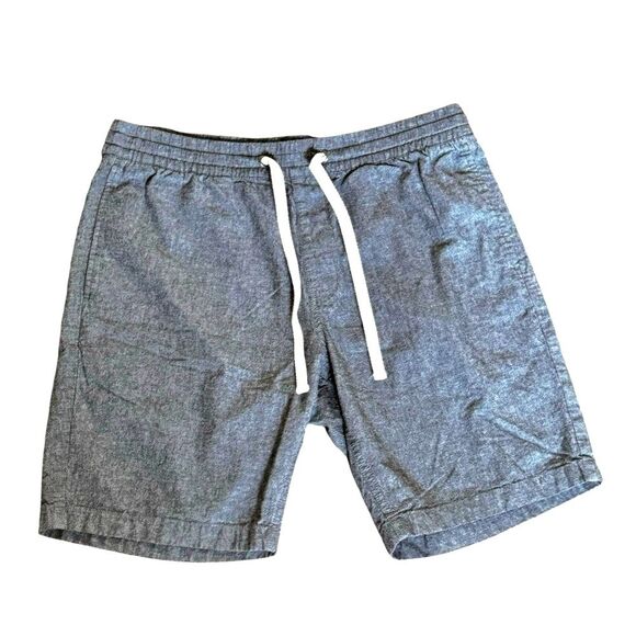 J. Crew Factory 9 Inch Blue Linen Cotton Drawstring Stadium Shorts. Large. - Picture 2 of 7